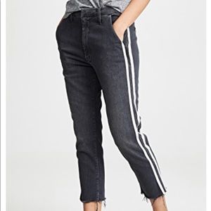 MOTHER Shaker Prep Jeans cropped with white stripe